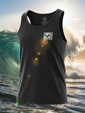 Billabong Black Men's Tank with Wave Patch